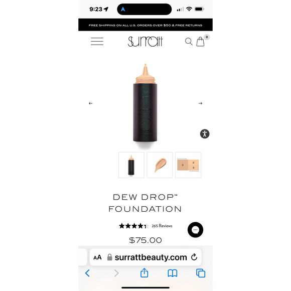 Surratt Beauty Dew Drop Foundation Natural Seamless Medium / Beige 6.5 NWT - Picture 7 of 7